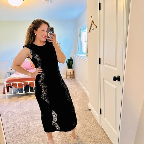 Sea New York Black Lace Maxi Dress Small - Picture 1 of 13